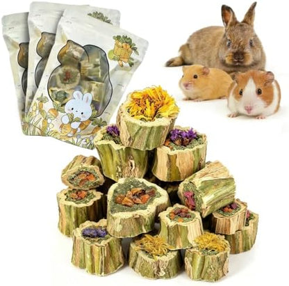 BNOSDM Rabbit Chew Toys for Teeth Natural Papaya Chinchilla Treats(10.58oz)