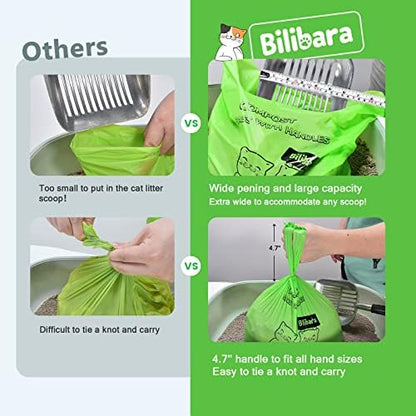 Biodegradable Poop Bags for Cat - 110 Count, Durable Cat Litter Bags for Poop with Handles, Scented Poop Bags for Litter Box, Leakproof Cat Waste Bags