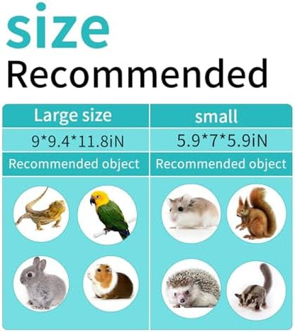Guinea Pig Carrier Travel Small Animal Carrier Bag Lizard Bird Rabbit Carrier Cage Squirrel Breathable Bag Portable Travel Hamster Small Pet Hangbag (Large, Pink)