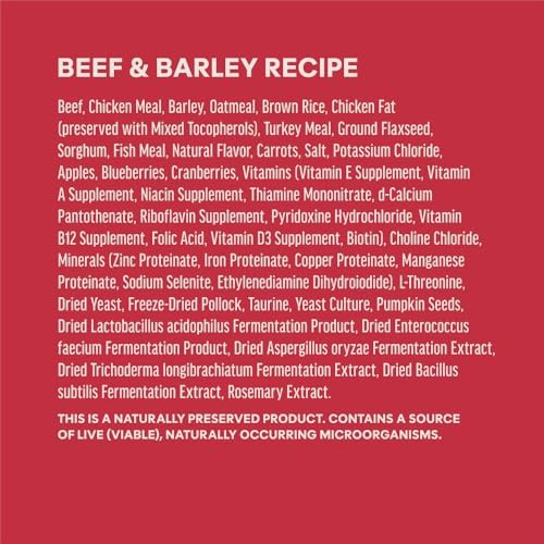 Instinct BeNatural Dry Dog Food, Whole Grain, Beef & Barley, 25 lb.