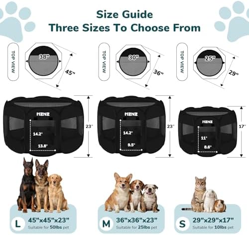 Dog Cat Small Animal Puppy Playpen Crate, Small, Whole Black