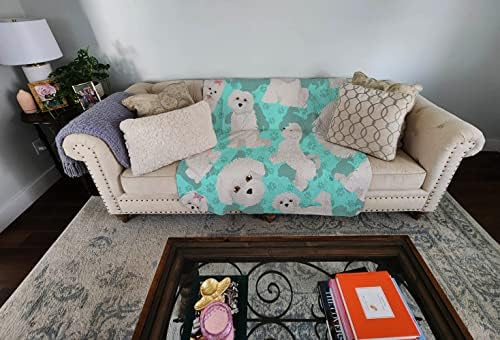 Caroline's Treasures MLM1037LQB Maltese Quilted Blanket 50x60 Artwork Pattern Quilted Throw Blanket for Bed, Couch, Sofa, Soft and Lightweight