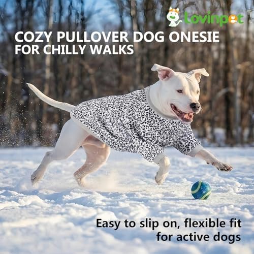 LovinPet Flannel Dog Coat, Winter Dog Coat, Black White Leopard, XL