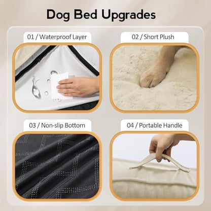 MEKIY Jumbo Orthopedic Waterproof Dog Bed with Sides for Extra Large Dogs