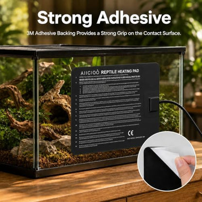 Aiicioo Reptile Heating Pad - Hermit Crab Heater Heat Mat for Reptiles Snake Lizard Terrarium 16 Watt (Pack of 2)