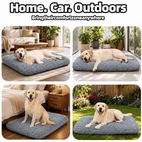 Extra Large Dog Bed, Plush Washable Pet Bed Mat, Dog Crate Bed 47"x31"