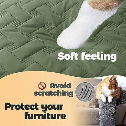 gogobunny 100% Double Sided Waterproof Dog Blanket Soft Pet Bed Cover Reversible Protect Furniture Couch Sofa Car for Puppy Cat Kids (Dark Green/Light Green, 68x82 Inch (Pack of 1))
