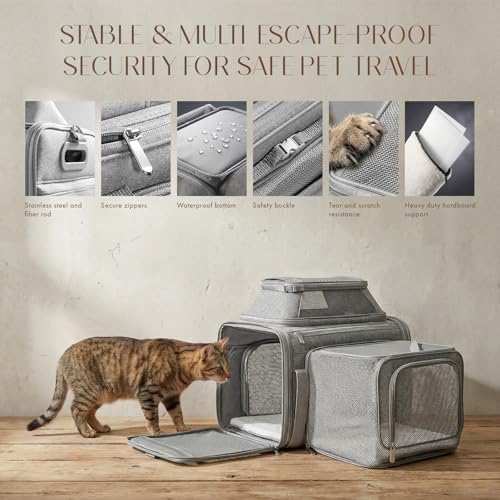 Top-Side Expandable Pet Carrier, Treat Window,18x13x9.5 Airline Approved