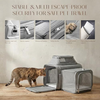 Top-Side Expandable Pet Carrier, Treat Window,18x13x9.5 Airline Approved