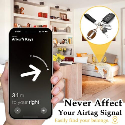 Leather Keychain Holder Case for AirTag, Cute Protective Cover for Apple Airtag KeyChain, GPS Tracker Item Finder