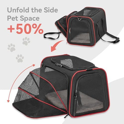 Petsfit Large Expandable Cat Carrier for Travel, Up to 18 lb