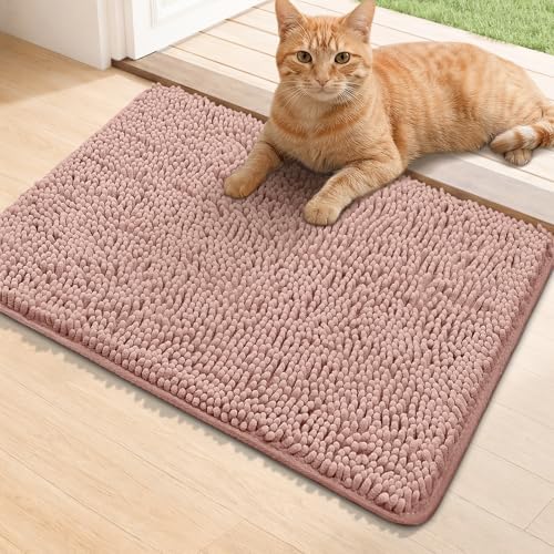 Bcoimo Super Absorbent Cat Door Mat, 24"*17" Anti Slip Mat for Muddy Paws