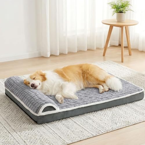 Orthopedic Large Dog Bed Pillow Pet Sofa Bed 42''X28'' Grey