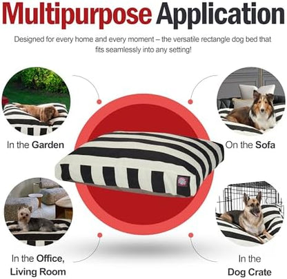 Majestic Pet Rectangle Large Dog Bed Washable – Non Slip Comfy Pet Bed – Dog crate Bed with Removable Washable Cover – Dog Kennel Bed for Sleeping - Dog Bed X-Large Breed 50x42x5 Inch – Black