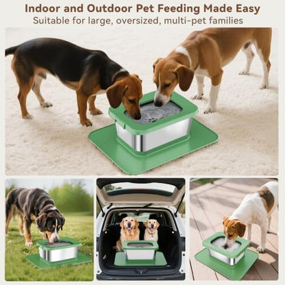 10L No Spill Dog Water Bowl Stainless Steel for Messy Drinkers