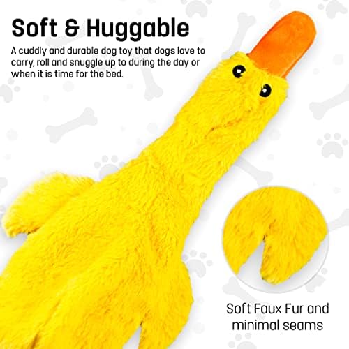 FGA MARKETPLACE Duck-Monkey Flat NO Stuffing NO Squeak Plush Dog Toy, Funny Style Will Entertain Your Pet for Hours, Recommended for Small and Medium Dog 21 INCH Long