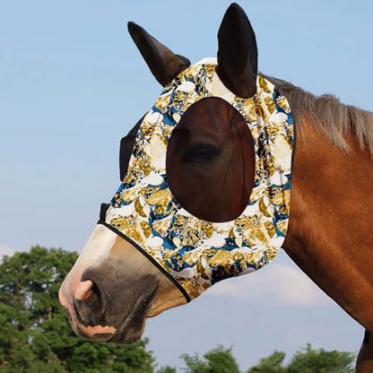 Harrison Howard Super Comfort Stretchy Fly Mask Large Eye Space with UV Protection Soft on Skin with Breathability Luxe Vibe L Full Size