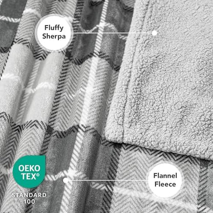 PetAmi Waterproof Dog Blanket for Small Puppy Cat, 29x40, Plaid Light Grey