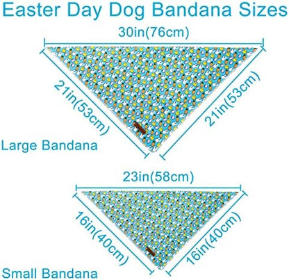 Easter Triangle Bid Scarf, Cotton Pet Kerchief for Girl Boy Dogs or Cats, Cute Carrot & Rabbit Dog Bandana, Comfortable Easter Dog Bandana