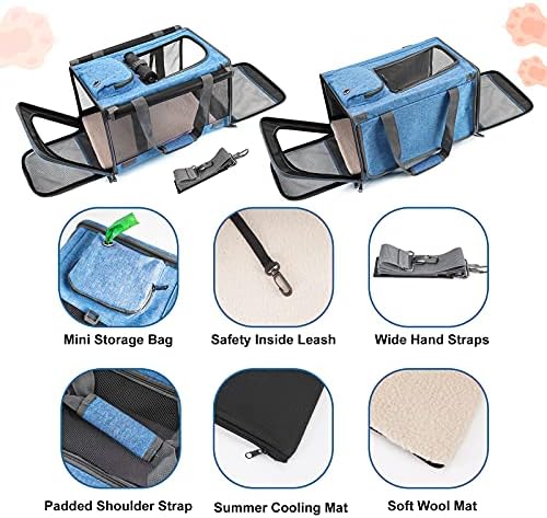 GAPZER Pet Carrier for Large and Medium Cat, Soft-Sided Pet Crate for Puppy