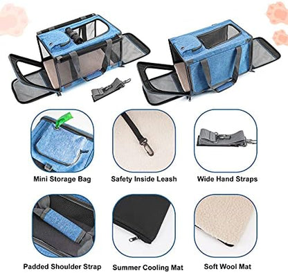 GAPZER Pet Carrier for Large and Medium Cat, Soft-Sided Pet Crate for Puppy