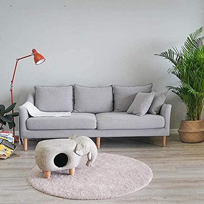 Pet Litter Cat Bed Multifunctional Solid Wood Footstool Dual Purpose Pet Supplies Semi-Enclosed 69X35x34cm(Color:B) (A)