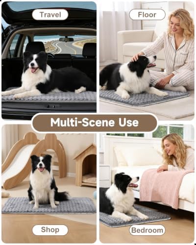 XXL Dog Bed for Crate Pad, High Resilience Foam Mat Bed, 47x29, Dark Grey