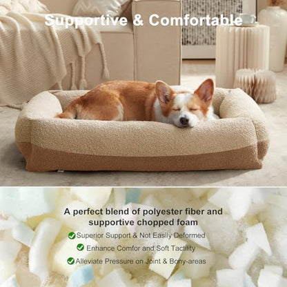FURTIME Washable Small Dog Bed, Rectangle Comfy Fluffy Kitten Puppy Bed
