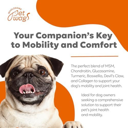 Dog Hip & Joint Supplement Soft Chews – Advanced Mobility & Comfort Support – Glucosamine, Chondroitin, MSM, Turmeric, Boswellia, Collagen – 60 Count
