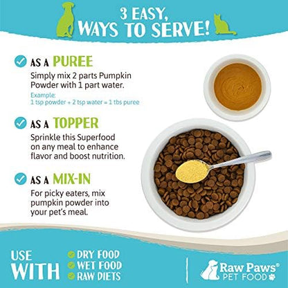 Raw Paws Organic Pumpkin Powder for Dogs & Cats, 16-Ounce - Fiber Digestion