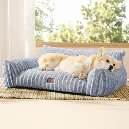 Bedsure ComfyFleece™ Shown on TV Dog Couch for Medium Dogs,36in Blue Indigo