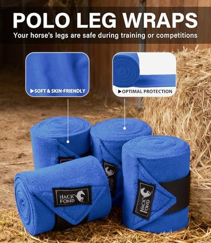 Polo Wraps for Horses Set of 4, Leg Wraps for Horses