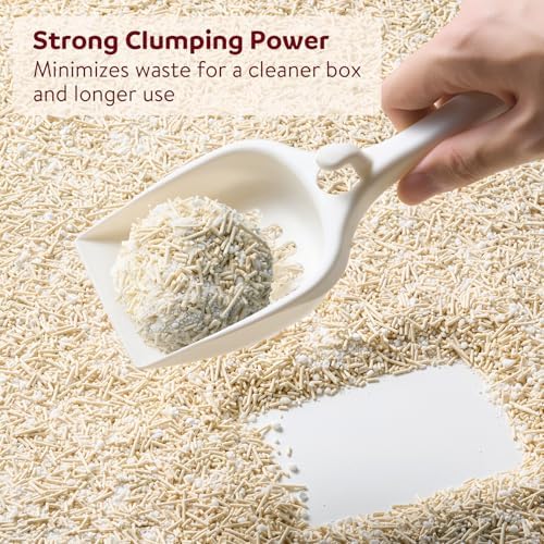 Premium Cassava & Tofu Cat Litter - Natural Ingredients, Quick Clumping, Long-Lasting Odor Control, Easy Scooping, Unscented, Dust-Free, Lightweight Pellets for Cats & Kittens