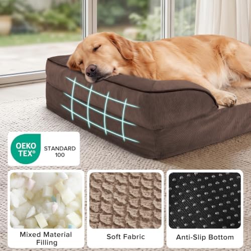 INVENHO XXL Plus Orthopedic Dog Beds Large Sized, XL Washable Dog Sofa with Egg-Crate Foam, Waterproof Lining and Non-Skid Bottom