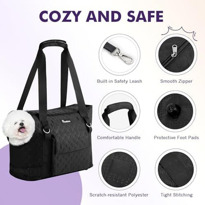 Pawaboo Dog Purse Carrier for Small Dogs with Pocket,Up to 11Lbs