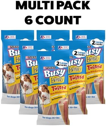 Purina Busy with Beggin Twisted Large Dog Treats, 2 ct. Pouch, Pack of 6