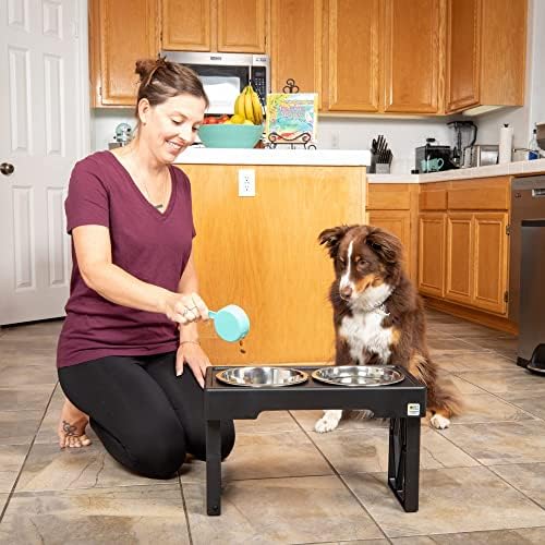 Pet Zone Designer Diner Elevated Dog Bowl Stand, 3 Adjustable Height Levels