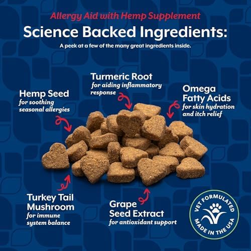 NaturVet Hemp Allergy Aid Supplement for Dogs - 60 Soft Chews