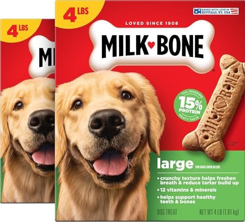 Milk-Bone Original Biscuits Large Dog Treats, 2 (4 Lb.) Boxes