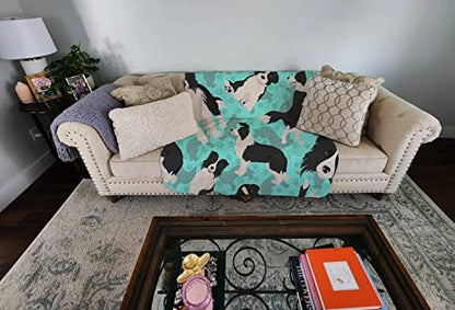 Caroline's Treasures MLM1025LQB Border Collie Quilted Blanket 50x60 Artwork Pattern Quilted Throw Blanket for Bed, Couch, Sofa, Soft and Lightweight
