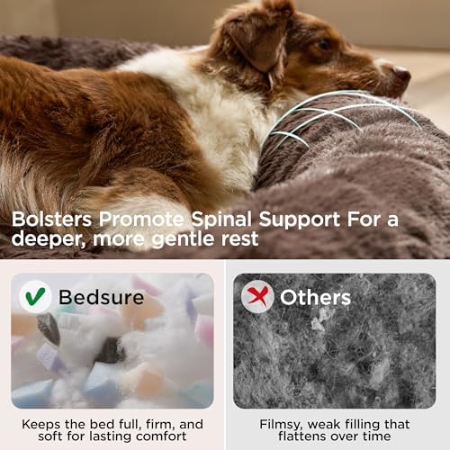 Bedsure SupportMax™ Calming Dog Beds Large Sized Dog Washable Pet Bed,36in