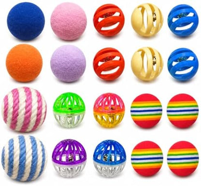 Cat Toys for Indoor Cats, 20 Packs Cat Toys Balls