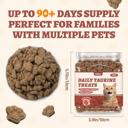 Wellix 16.58 OZ Taurine for Cats, Grain-Free Cat Treats with CoQ10