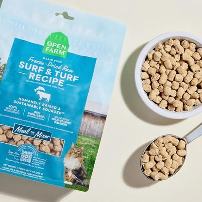 Open Farm Surf & Turf Recipe Freeze Dried Raw Morsels for Cats, 3.5oz