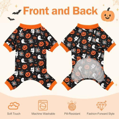 Dog Halloween Pajamas for Small Medium Dog Halloween Pjs Dog Onesie Cute Soft Breathable Puppy Pet Stretchy Dogs Recovery Suit for Boy Girl-S