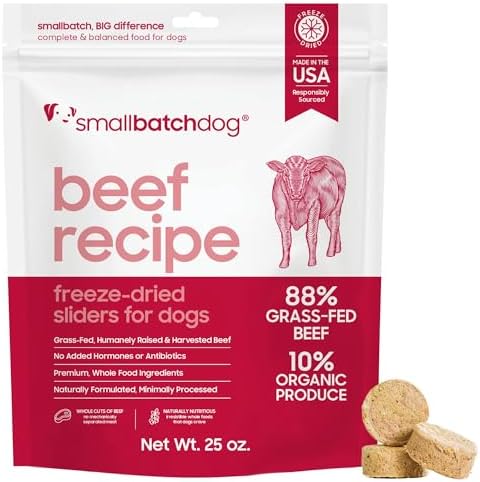 smallbatch Freeze Dried Raw Dog Food, Grass-Fed Beef Recipe, 25 oz