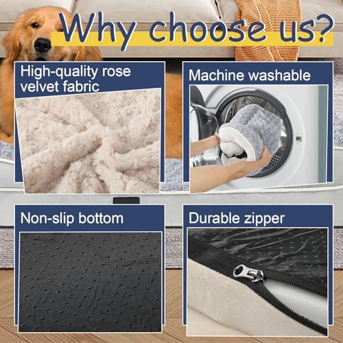 Orthopedic Dog Bed Medium Large Sized Dog, Extra Large Dog Bed(Grey, XXL)