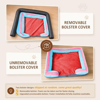 Comfort Expression Orthopedic Dog Bed for Extra Large Dogs with Bolster
