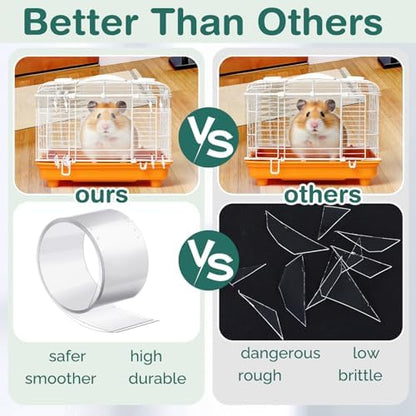 Juexica 2 Pcs 82.7 x 4.5 Inch Guinea Pig Cage Liner Clear Cuttable Critter Liner with Pre Drilled Holes Urine Guard Extra Long Liner with 100 Zip Ties for Rabbit Hamster Ferret Chinchilla