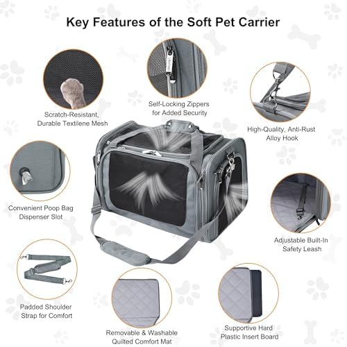 EliteField Deluxe Soft Pet Carrier for Cats and Dogs (3-Year Warranty)